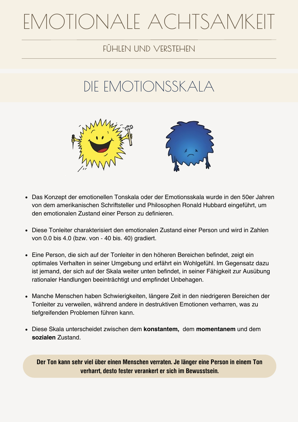 PDF-Zusammenfassung zu Kapitel 4: Die Emotionsskala